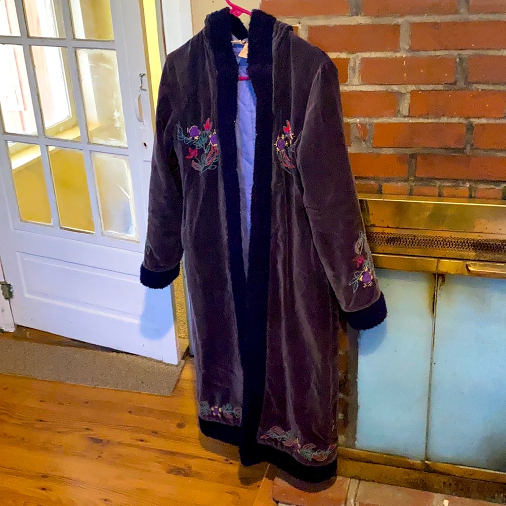Purple velvety Urban Outfitters coat